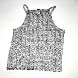 Anthropologie Akemi + Kin Kaden sweater knit lettuce edge tank medium blackwhite